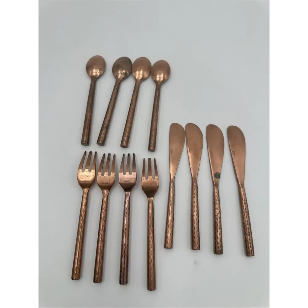 Gold And Rose Gold Plated Appetizer Silverware India 24 Pieces
